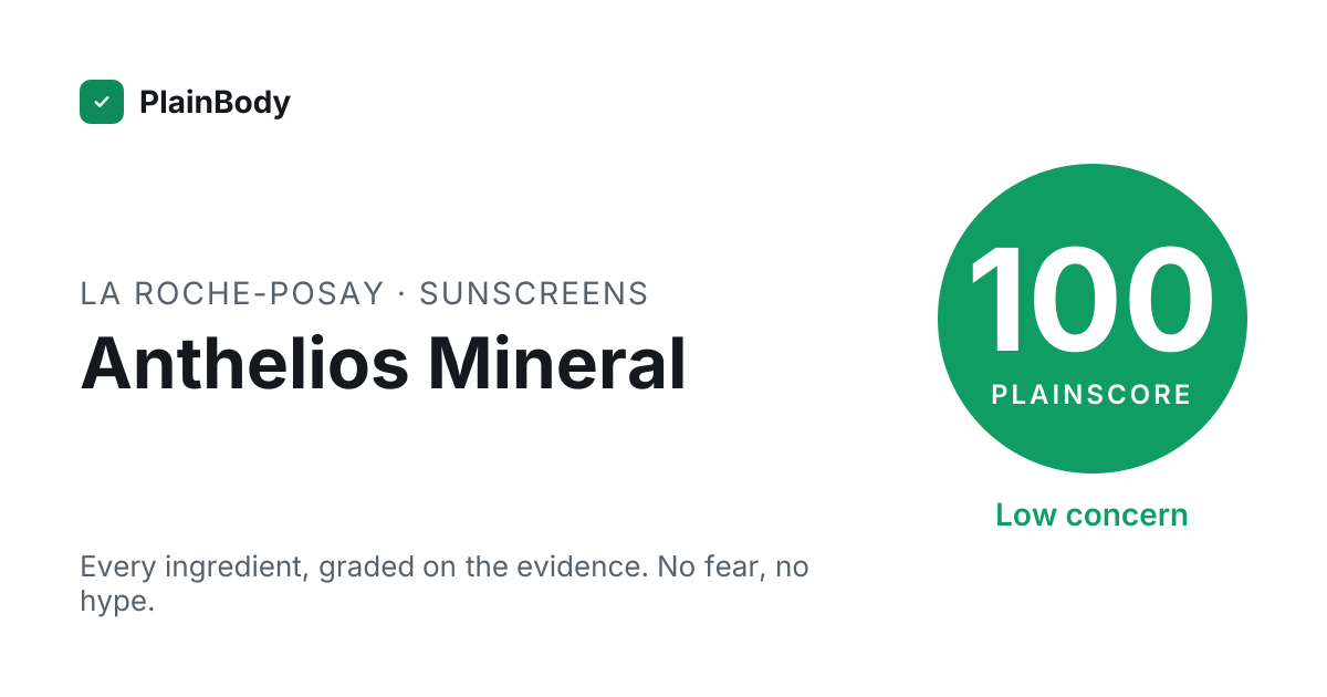 La Roche-Posay Anthelios Mineral: ingredients & PlainScore 100/100